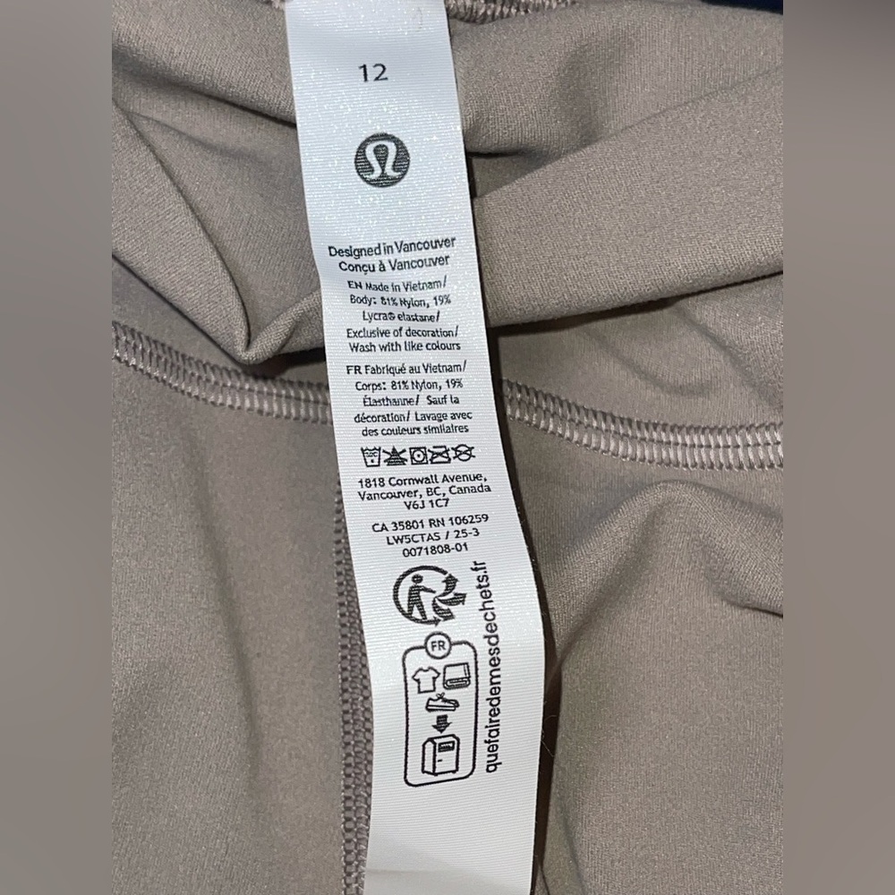 Lululemon Align™ High-Rise  Athletic Leggings in Taupe Grey Women size Large - Picture 9 of 9